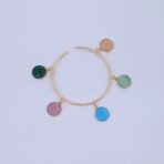 Zest Charm Bangle in Brass with Multicolor Monalisa Stones - Anti-Tarnish