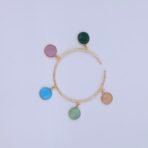 Zest Charm Bangle in Brass with Multicolor Monalisa Stones - Anti-Tarnish
