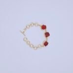 Ember Glow Natural Stone Bracelet - Anti-Tarnish Finish