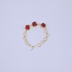 Ember Glow Natural Stone Bracelet - Anti-Tarnish Finish