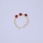 Ember Glow Natural Stone Bracelet - Anti-Tarnish Finish