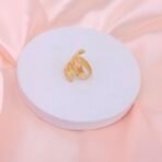 Handcrafted Anti-Tarnish Brass Adjustable Feather Ring - Image 3