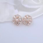 Handcrafted Moissanite & American Diamond Jewellery Set – Rose Gold Choker Necklace & Floral Stud Earrings