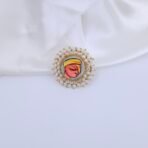 Handcrafted Anti-Tarnish Pearl Jewellery Set with Hand-Painted Natural Stones – Statement Necklace, Earrings & Ring