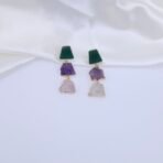 Handcrafted Anti-Tarnish Multi-Color Natural Stone Jewellery Set – Geometric Necklace & Earrings