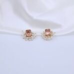 Handcrafted Anti-Tarnish Pink Stone & Pearl Jewellery Set – Gold-Plated Necklace, Earrings & Adjustable Ring