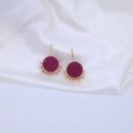 Handcrafted Anti-Tarnish Maroon Natural Stone Necklace Set