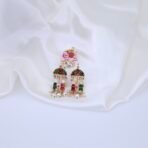 Rajasthani Brass Meenakari Necklace Set with Elephant & Umbrella Motifs