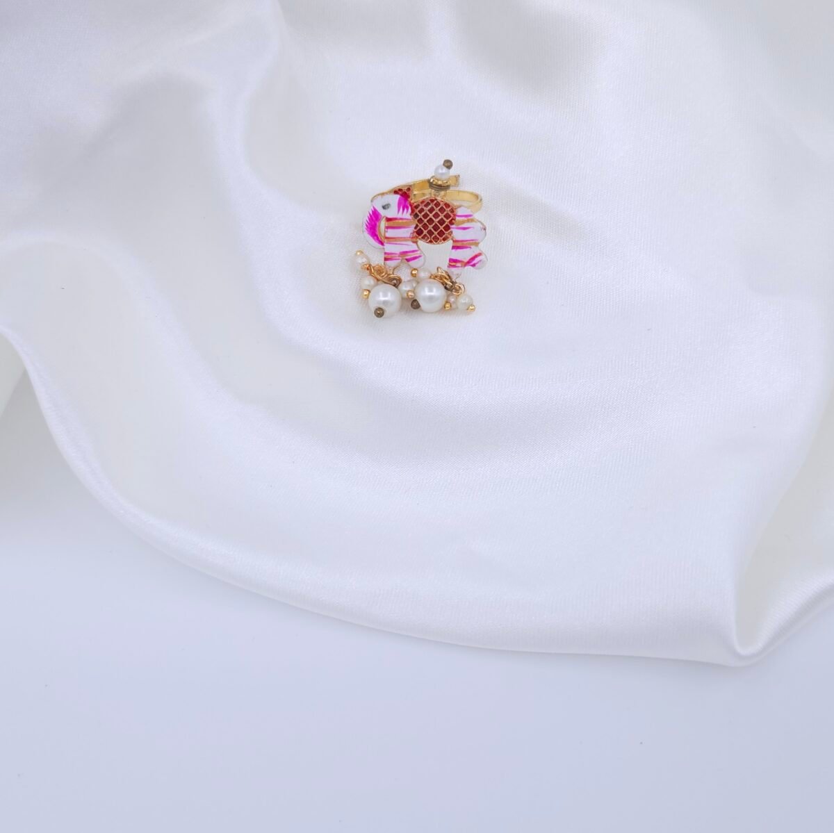 Rajasthani Brass Meenakari Necklace Set with Elephant & Umbrella Motifs