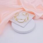 Minimalist Stainless Steel Chain Link Open Bracelet Cuff for Women