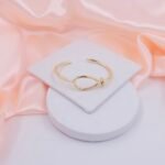 Gold Plated Stainless Steel Knot Loop Open Cuff Bracelet