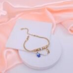 Evil Eye & Hamsa Charm Stainless Steel Bracelet - Gold Finish