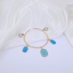Handmade Brass Bracelet with Monalisa Stones - Charm Bracelet