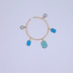 Handmade Brass Bracelet with Monalisa Stones - Charm Bracelet