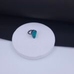 Geometric Turquoise Stone Ring in Black Rhodium