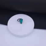 Geometric Turquoise Stone Ring in Black Rhodium