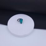 Geometric Turquoise Stone Ring in Black Rhodium