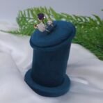 Handmade Multi-Gemstone Brass Ring with Amethyst, Pearl, Ruby & Moonstone