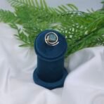 Adjustable Spiral Brass Ring with Natural Labradorite Gemstone