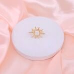 Handmade Sunburst Geometric Brass Statement Ring - Anti-Tarnish