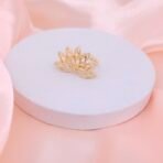 Lotus Blossom Brass Ring - Handmade Gold Statement Ring