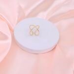 Minimalist X Brass Ring - Modern Gold Open Design