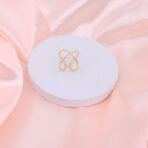 Minimalist X Brass Ring - Modern Gold Open Design