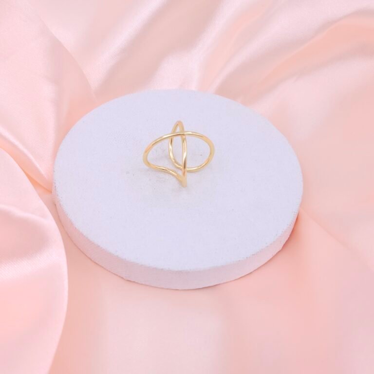 Minimalist X Brass Ring - Modern Gold Open Design