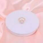 Minimalist Pearl Adjustable Brass Ring