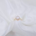 Minimalist Pearl Adjustable Brass Ring