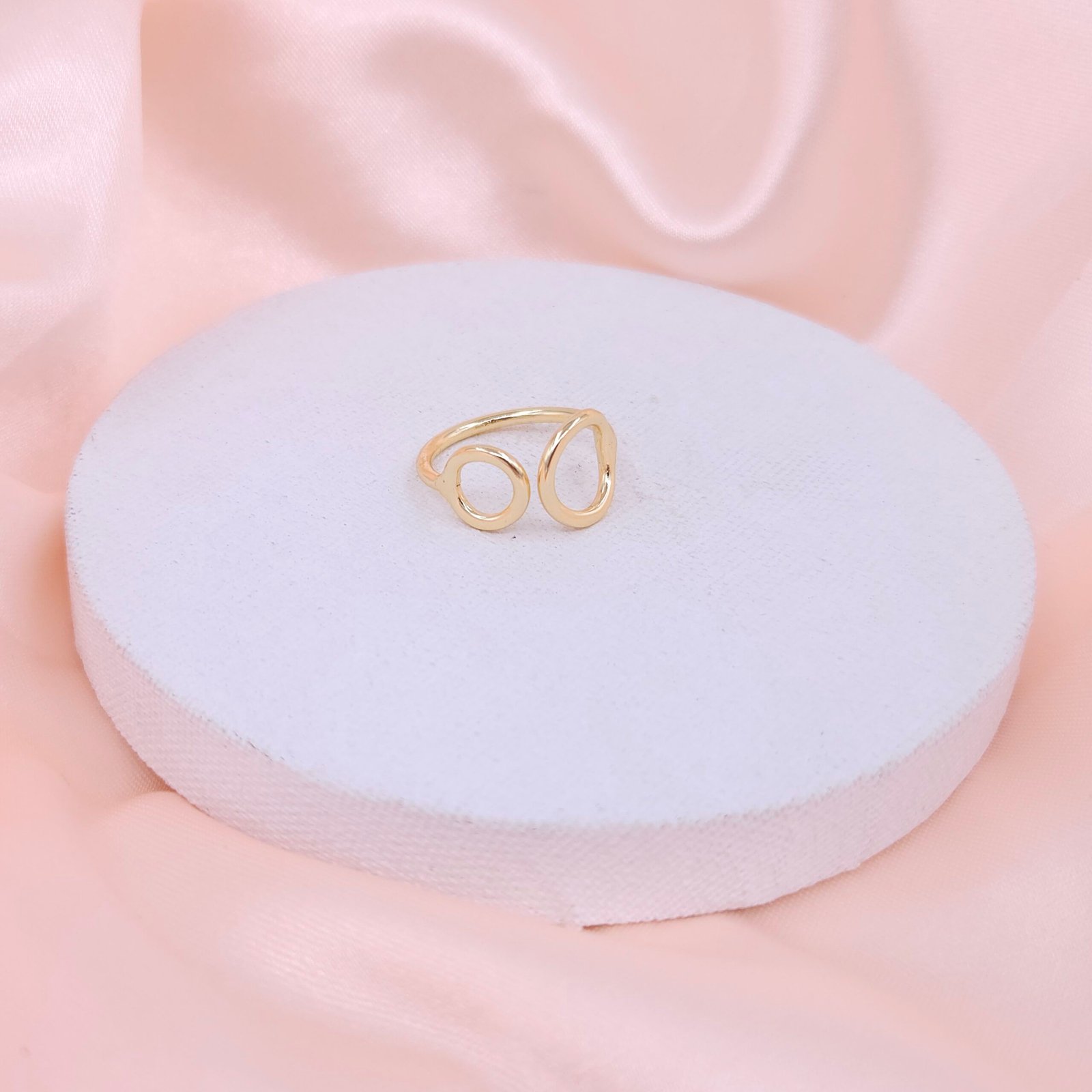 Minimalist Abstract Open Brass Ring - Gold Finish Minimalist Abstract Open Brass Ring - Gold Finish