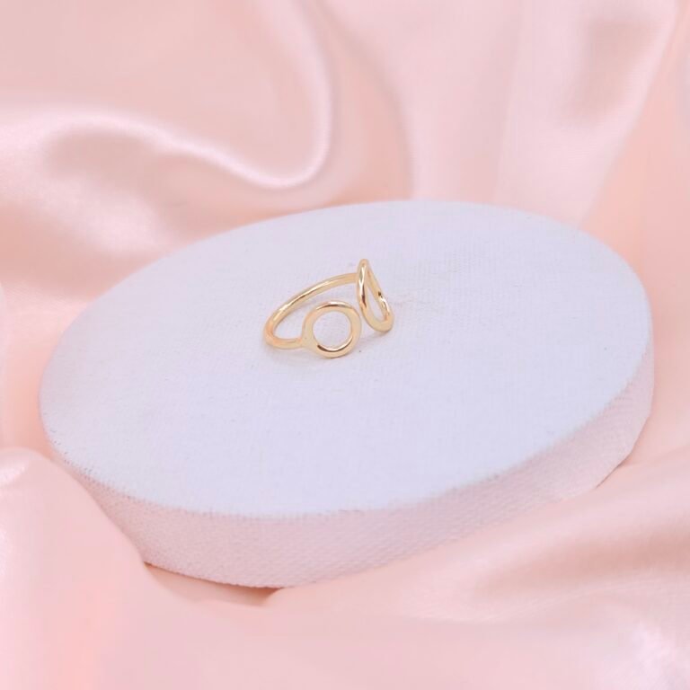 Minimalist Abstract Open Brass Ring - Gold Finish