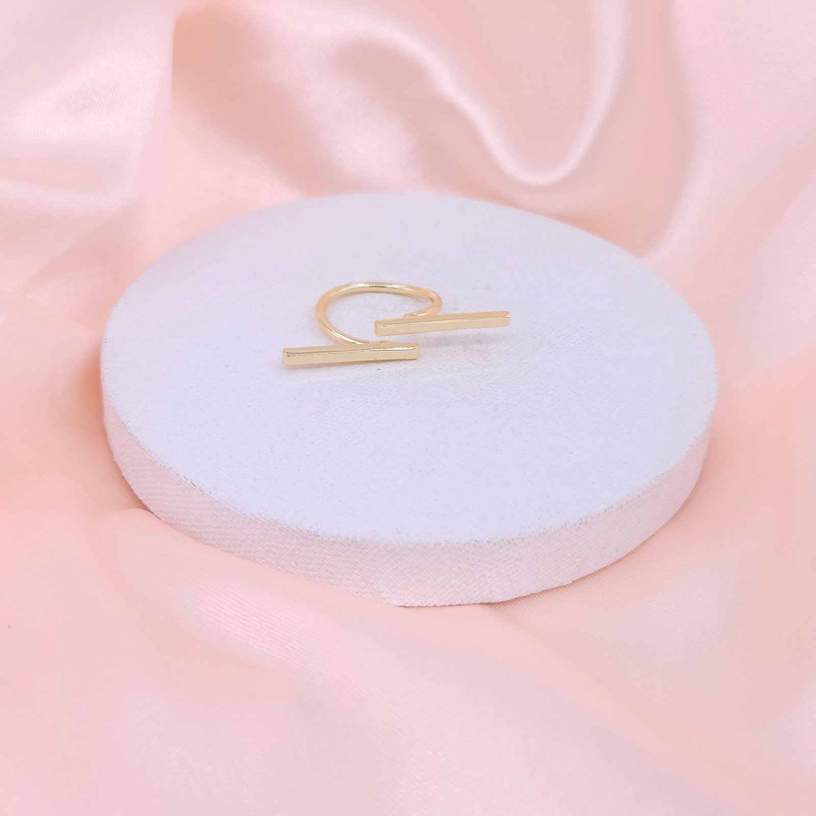 Minimalist Double Bar Open Brass Ring - Gold Finish Minimalist Double Bar Open Brass Ring - Gold Finish