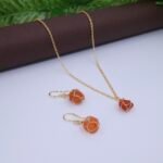 Red Natural Stone Wire Wrapped Jewelry Set