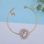 Handcrafted Gold Hasli Necklace with Mother of Pearl & Miniature Pearls - Anti-Tarnish Finish
