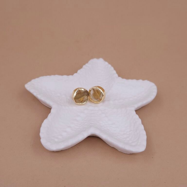 Golden Aura Natural Stone Stud Jewellery - Anti-Tarnish Finish