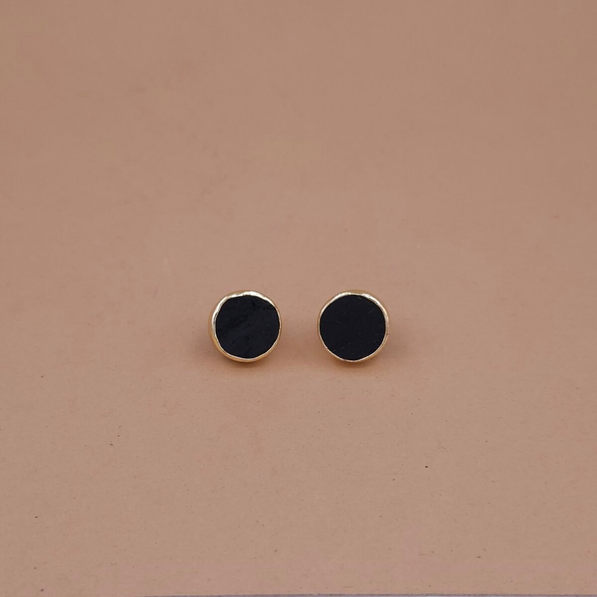 Noir Charm Natural Stone Stud Jewellery – Anti-Tarnish Gold Finish