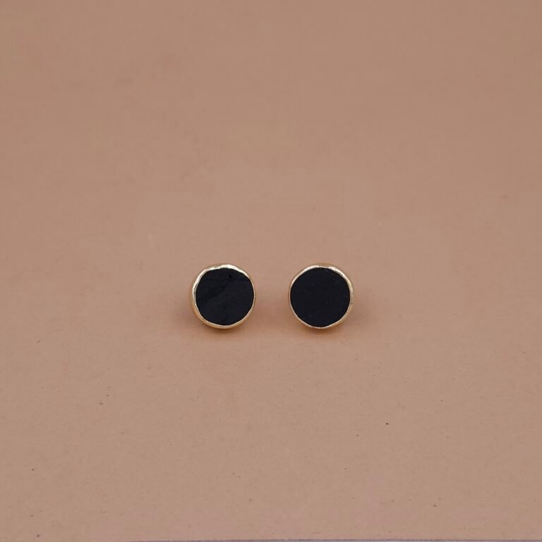 Noir Charm Natural Stone Stud Jewellery – Anti-Tarnish Gold Finish