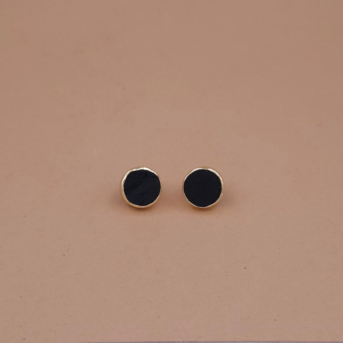Noir Charm Natural Stone Stud Jewellery – Anti-Tarnish Gold Finish