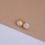 Classic Pearl Dome Studs in Gold Finish - Anti-Tarnish