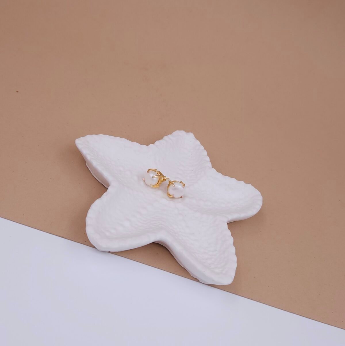 Classic Pearl Dome Studs in Gold Finish - Anti-Tarnish