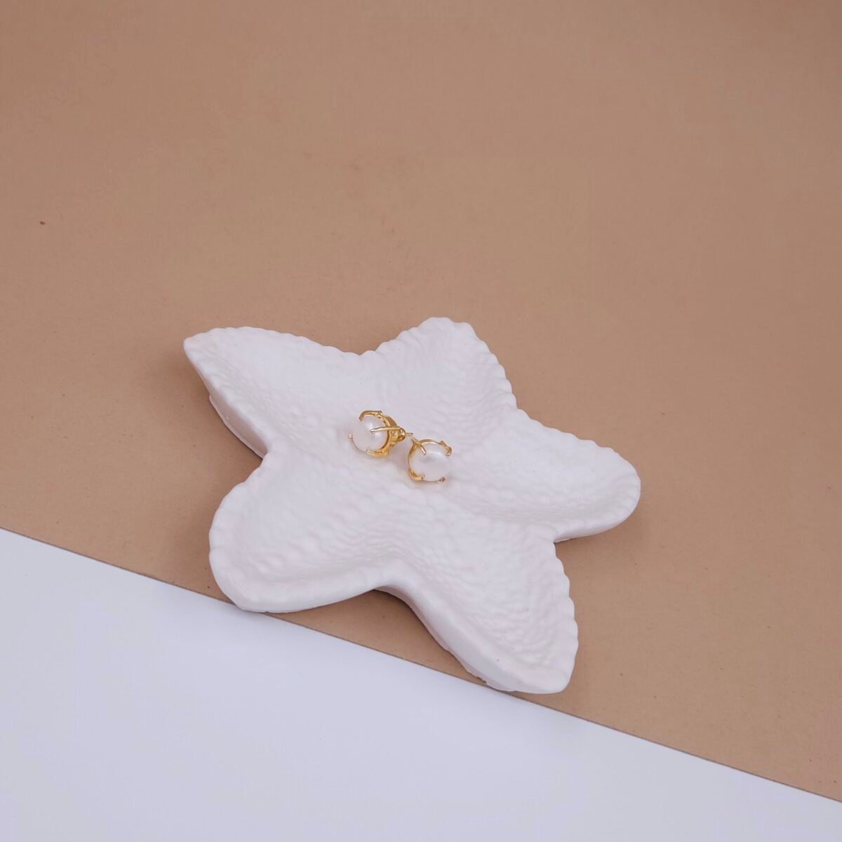 Classic Pearl Dome Studs in Gold Finish - Anti-Tarnish