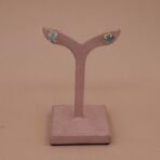 Green Natural Stone Stud Earrings in Gold Finish | Handcrafted & Anti-Tarnish Minimal Studs