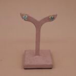 Green Natural Stone Stud Earrings in Gold Finish | Handcrafted & Anti-Tarnish Minimal Studs