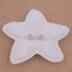 Rose Quartz Stud Earrings in Gold Finish | Minimal Handcrafted Anti-Tarnish Earrings