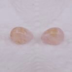 Rose Quartz Stud Earrings in Gold Finish | Minimal Handcrafted Anti-Tarnish Earrings