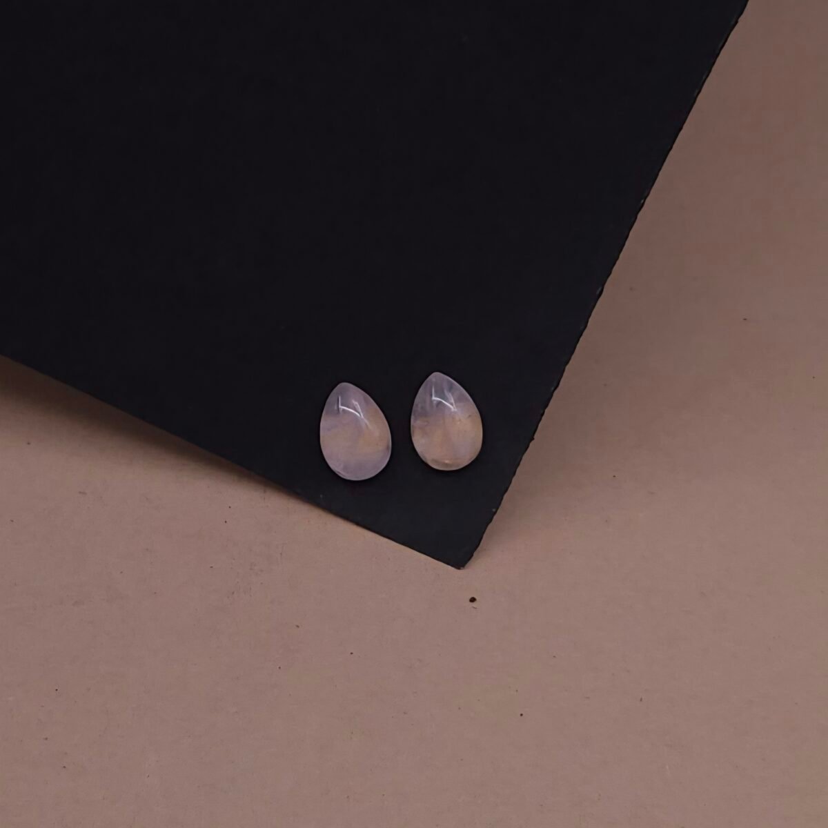 Rose Quartz Stud Earrings in Gold Finish | Minimal Handcrafted Anti-Tarnish Earrings