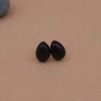 Black Teardrop Stud in Gold Finish | Handcrafted & Anti-Tarnish