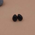 Black Teardrop Stud in Gold Finish | Handcrafted & Anti-Tarnish