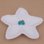 Aqua Teardrop Stud in Gold Finish | Handcrafted & Anti-Tarnish